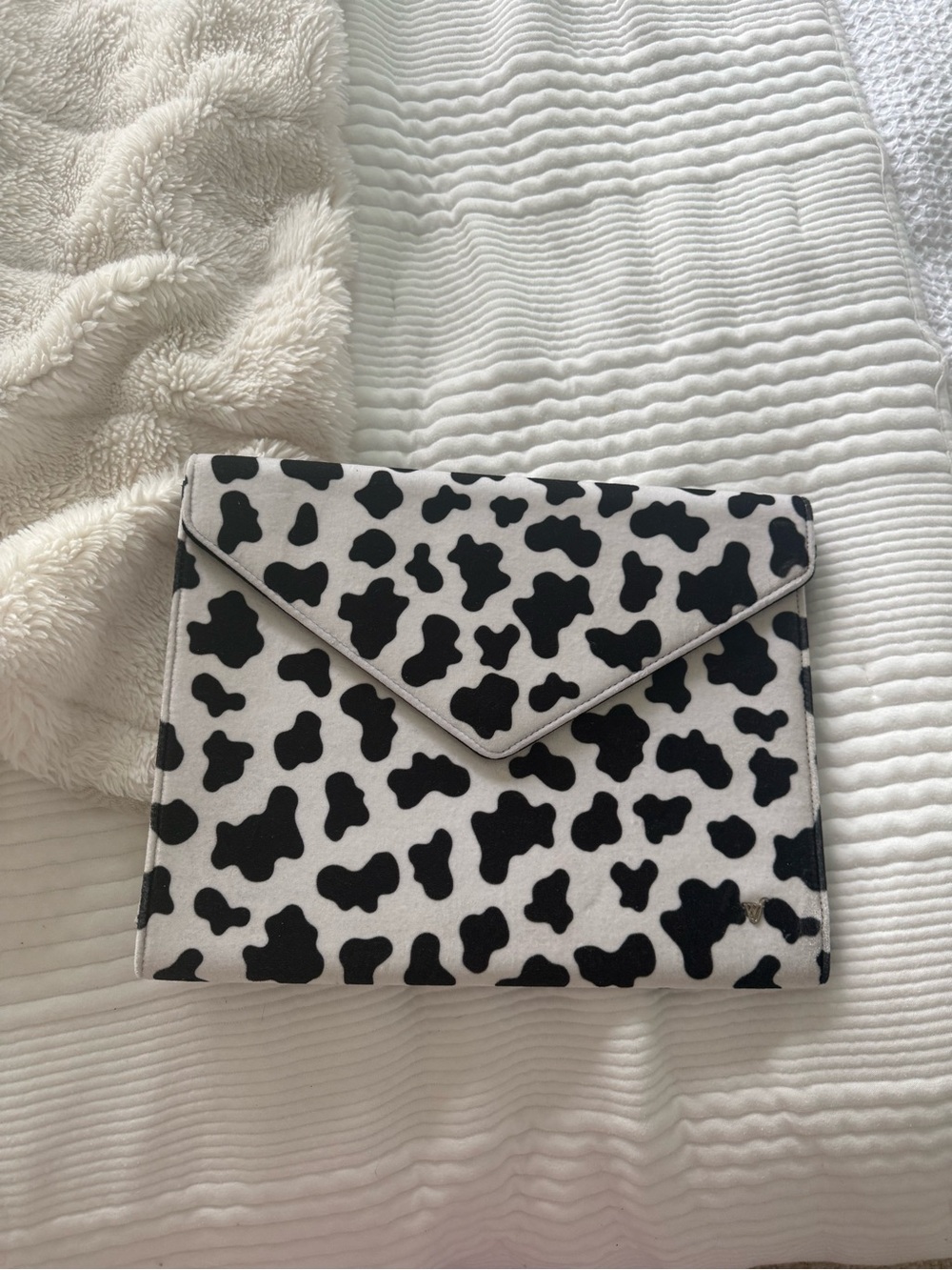Wildflower Black and White Cow Print Laptop Case